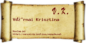 Várnai Krisztina névjegykártya