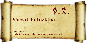 Várnai Krisztina névjegykártya